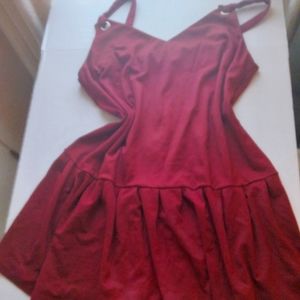 Eloquii Red Knotted Strap w/gold hardware dress.